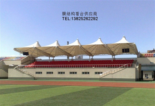 昌邑體育場膜結(jié)構(gòu)看臺選用泰康利膜材1120